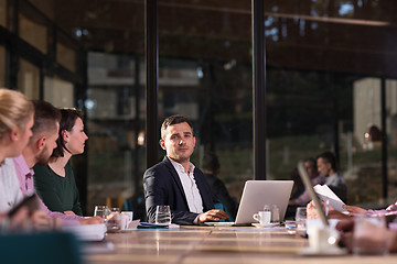 Image showing Business Team At A Meeting at modern office building