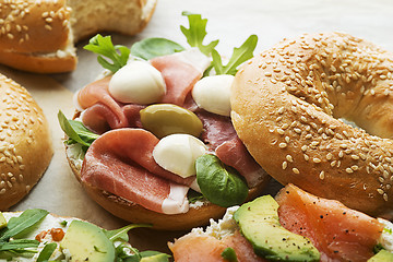 Image showing Bagel sandwich 