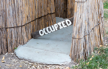 Image showing Drop toilet at campsite in Namibia