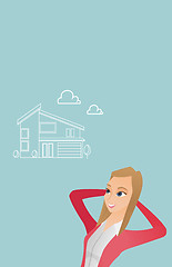 Image showing Woman dreaming about buying a new house.