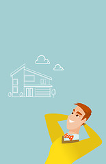 Image showing Man dreaming about buying a new house.