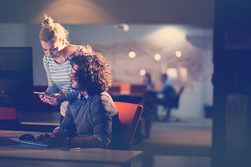 Image showing young designers in the night office