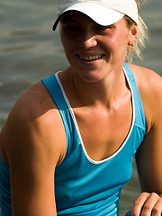 Image showing Smiling girl in sportwear