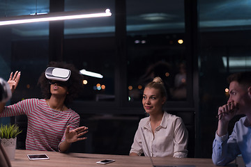 Image showing Multiethnic Business team using virtual reality headset