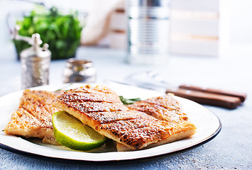 Image showing fried fish on plate