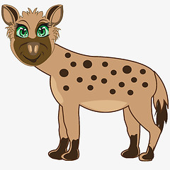 Image showing Animal hyena on white background is insulated