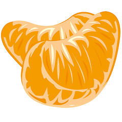 Image showing Vector illustration two juicy bits of the tangerine