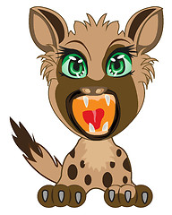 Image showing Cartoon of the wildlife hyena on white background