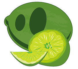 Image showing Fruit lime on white background is insulated