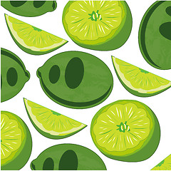 Image showing Fruit lime pattern on white background is insulated