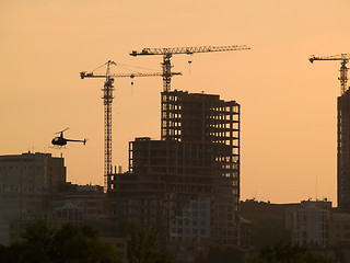 Image showing Construction site on dusk