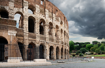 Image showing Thunder clouds over Colosseum