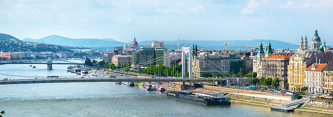 Image showing Bridges and Parliament of Budapest