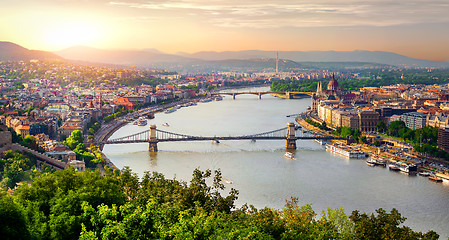 Image showing Panorama of summer Budapest