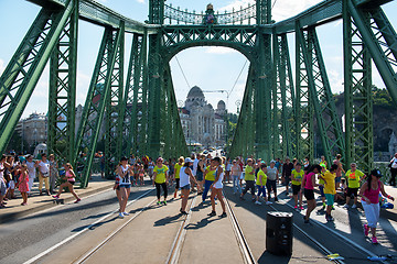 Image showing People dancing on Liberty bridge