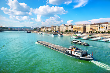 Image showing Cargo ship on Danube