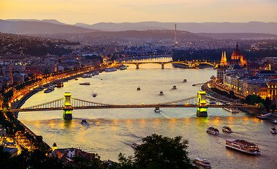 Image showing Illumination of Budapest city