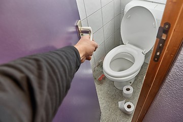 Image showing Toilet seat open