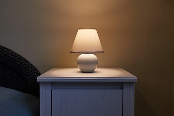 Image showing Lamp on a nightstand