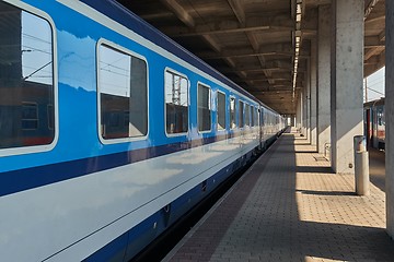 Image showing Railway station with passanger train