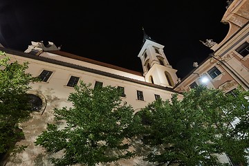 Image showing Church tower in a town