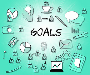 Image showing Goals Icons Indicates Aspire Aspiration And Inspiration