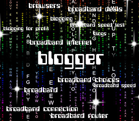 Image showing Blogger Word Represents Websites Web And Website