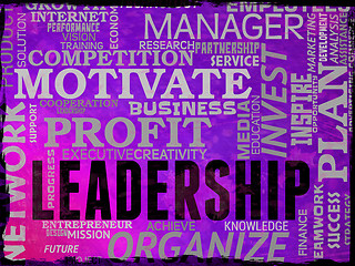 Image showing Leadership Words Shows Command Guidance And Influence