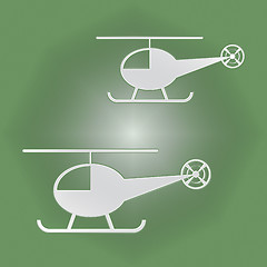 Image showing Helicopters Icon Shows Rotor Midair And Flight