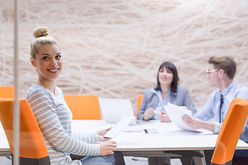 Image showing Business Team At A Meeting at modern office building