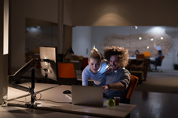 Image showing young designers in the night office