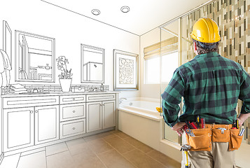 Image showing Contractor Facing Custom Master Bathroom Drawing and Photo Grada