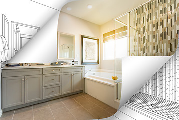 Image showing Master Bathroom Photo Page Corners Flipping with Drawing Behind
