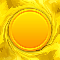 Image showing Golden coin on melting gold background