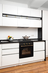 Image showing Modern classic black and white kitchen
