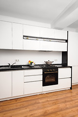 Image showing Modern classic black and white kitchen