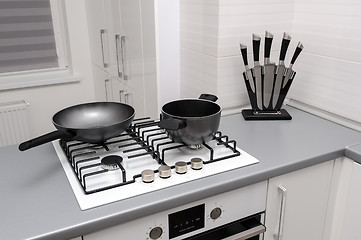 Image showing Modern white kitchen