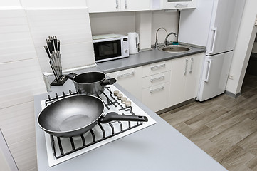 Image showing Modern white kitchen