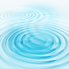 Image showing Abstract blue circular water ripples