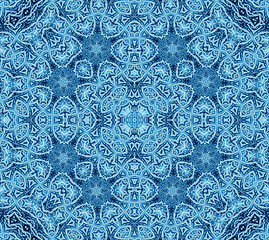 Image showing Bright blue abstract concentric pattern 