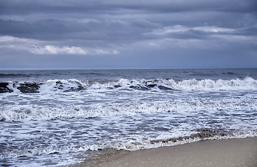 Image showing Rough water and waves in Pacific Ocean