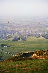 Image showing View onto the village from mountains 