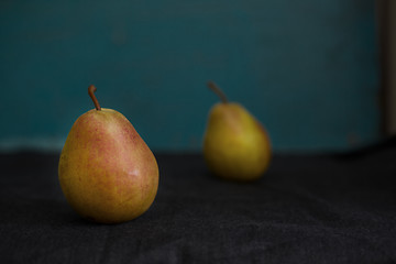 Image showing Two fresh pears on a table