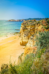 Image showing A view from top to the Praia da Rocha, Algarve, Portugal