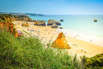 Image showing View from above to the beach in Portugal