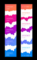 Image showing Landing page design template. Wave origami paper cut style. Can be used for ui, web, print design. Vector