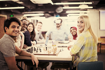 Image showing Young Multiethnic Business team using virtual reality headset