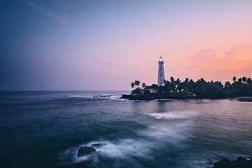 Image showing Lighthouse at sunset