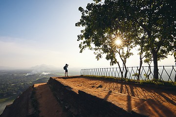 Image showing Photographer on the top of Sigiriya rock