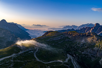 Image showing National Nature Park Tre Cime In the Dolomites Alps. Beautiful n